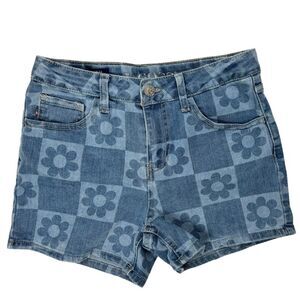 Vigoss Girls The Marley Shorts Flower Design Size 14 Medium Wash Denim